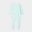 Dors-bien coton manches longues boutonné bleu clair bébé fille