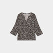 Blouse manches 3/4 retroussables noir femme grande taille
