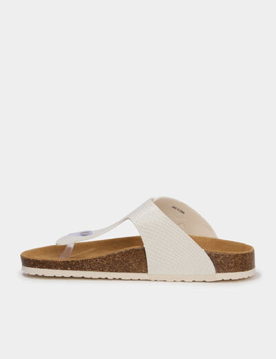 Mules avec entredoigts blanc femme