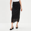 Jupe midi dentelle noir femme