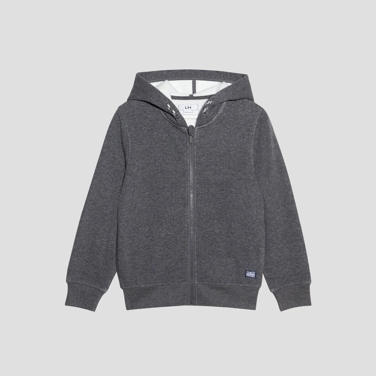 Sweat zippé à capuche gris garçon