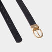 Ceinture r&eacute;versible &agrave; boucle ronde noir femme