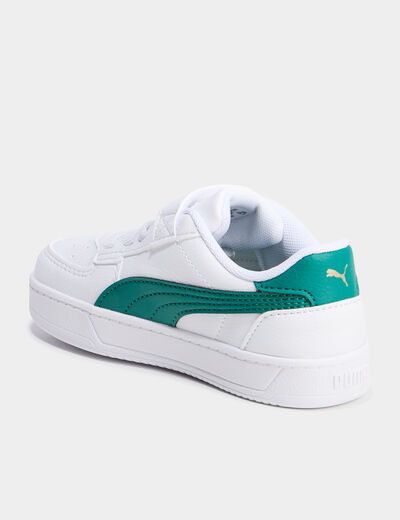 Tennis basses à scratchs Puma vert garçon