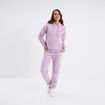 Pantalon jogging droit molleton violet clair femme