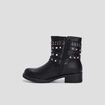 Bottines &agrave; talons clout&eacute;es noir femme