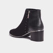 Bottines &agrave; talons bi-mati&egrave;res et clous noir femme