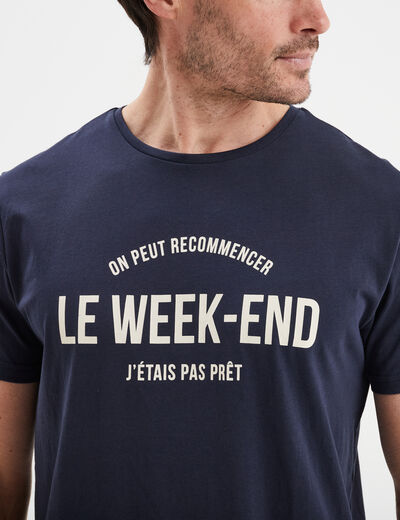 Ensemble pyjama 2 pièces bleu marine homme