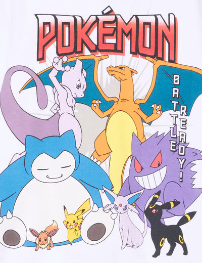 Sweat hoodie droit à capuche Pokémon blanc garçon