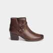 Boots confort en cuir marron femme