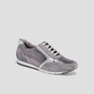 Tennis à lacets en cuir gris femme