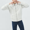 Gilet zippé avec torsades ivoire homme