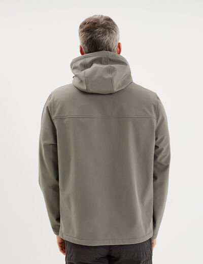 Blouson d&eacute;perlant fourr&eacute; &agrave; capuche gris homme