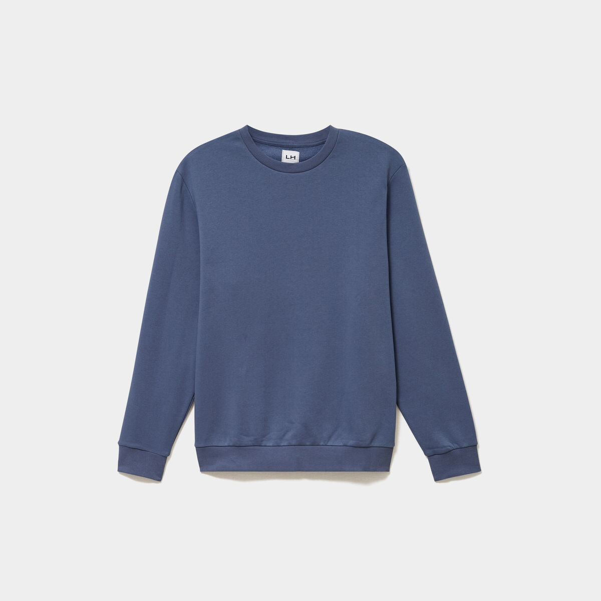 Sweat molleton col rond bleu lavande homme
