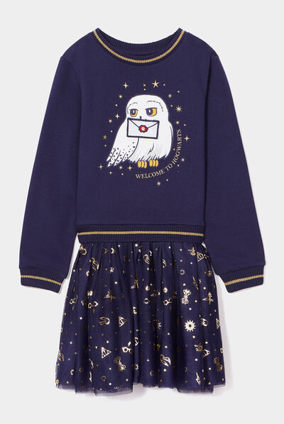 Robe 2-en-1 patineuse Harry Potter bleu marine fille