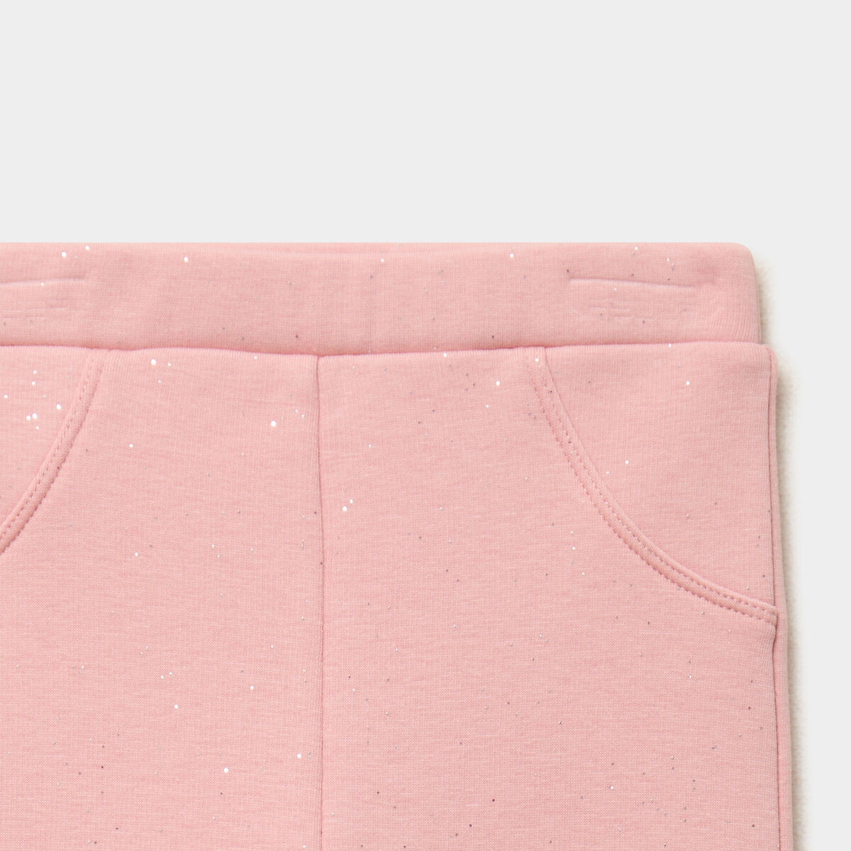 Legging molletonn&eacute; &agrave; paillettes rose poudr&eacute;e b&eacute;b&eacute; fille