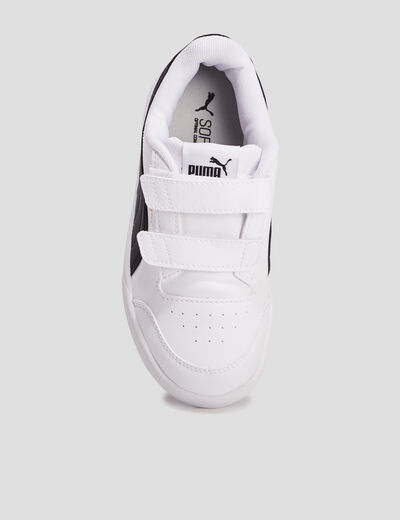 Tennis à scratchs Puma Shuffle blanc garçon