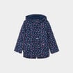 Parka droite à capuche bleu marine fille
