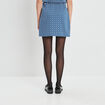 Jupe courte droite taille haute bleu femme