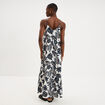 Robe longue &agrave; bretelles &eacute;vas&eacute;e coton ecru femme