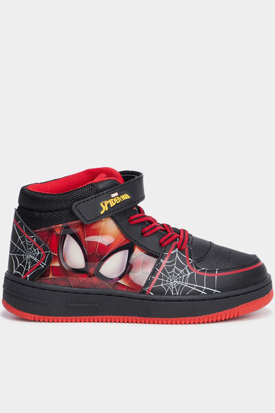 Baskets montantes lumineuses Spider-Man noir gar&ccedil;on