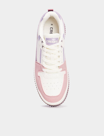 Tennis basses semelle plate épaisse violet femme