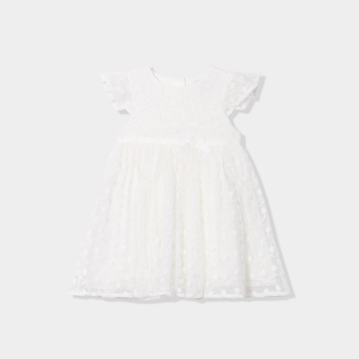 Robe cérémonie en dentelle blanc bébé fille