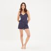 Haut de pyjama débardeur col V bleu marine femme