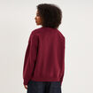 Sweat col rond logo oversize bordeaux femme