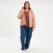 Doudoune d&eacute;perlante l&eacute;g&egrave;re &agrave; capuche vieux rose femme grande taille