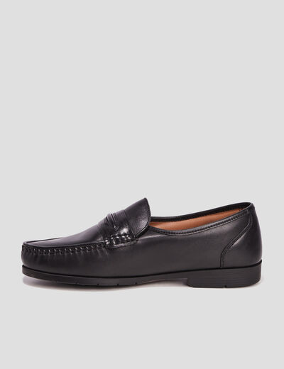Mocassins en cuir noir homme