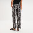 Pantalon fluide large taille &eacute;lastiqu&eacute;e noir femme