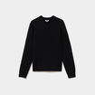 Pull droit col en V manches longues noir homme