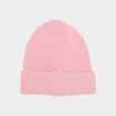 Bonnet &agrave; revers tricot&eacute; vieux rose fille