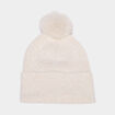 Bonnet tricot avec pompon ivoire femme