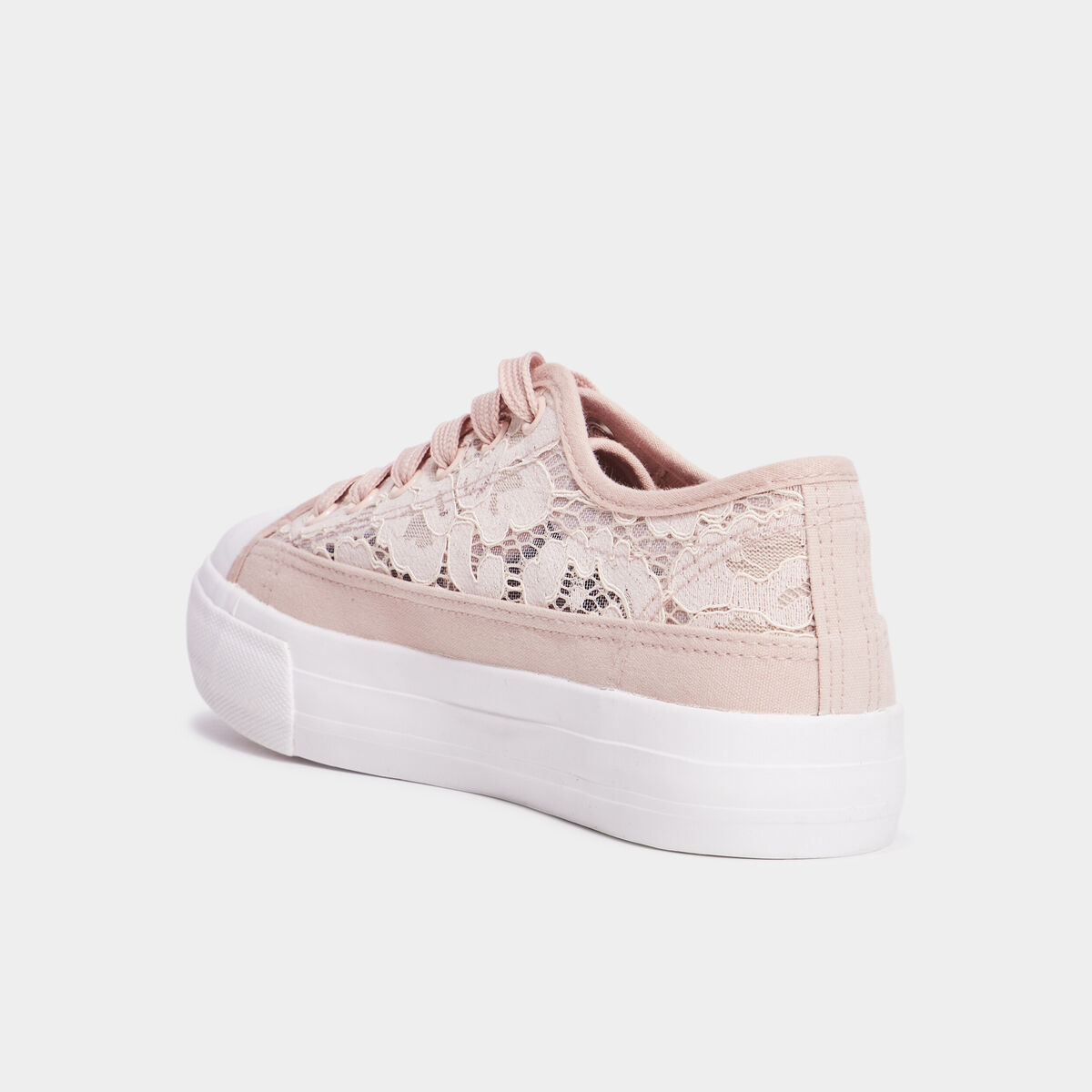 Tennis en toile dentelle Mosquitos rose femme