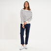 Sweat marini&egrave;re molleton manches longues ecru femme
