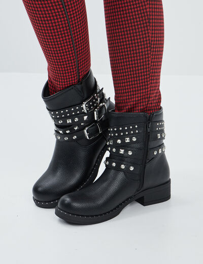 Bottines à talons cloutées noir femme