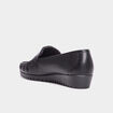 Mocassins en cuir compensés pied large noir femme