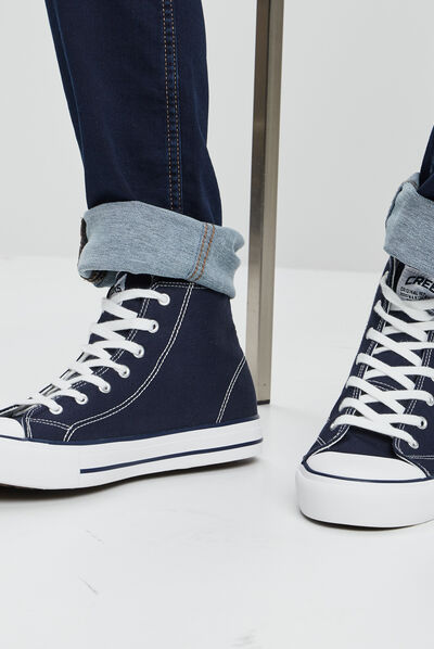 Baskets montantes en toile Creeks bleu marine homme