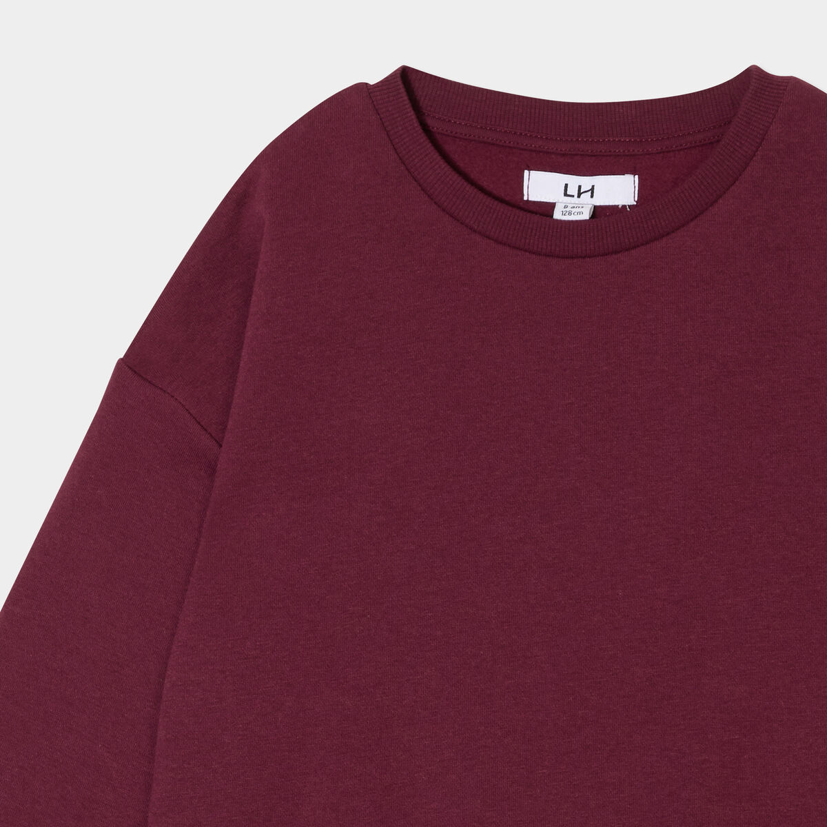 Sweat col rond manches longues bordeaux fille