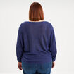 Pull manches longues col rond bleu marine femme grande taille
