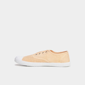 Tennis basses en toile à enfiler rose femme