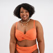 Haut de maillot de bain balconnet orange femme grande taille
