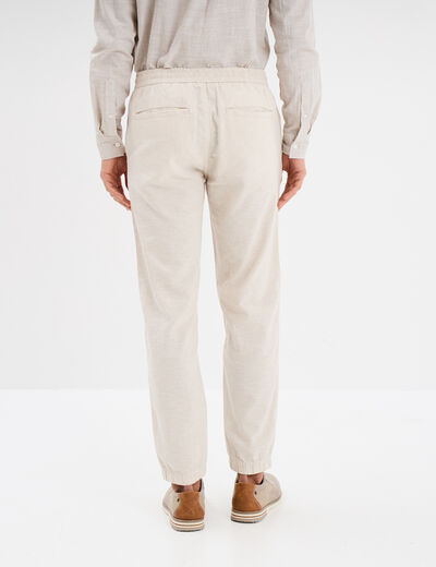 Pantalon de jogging en lin mélangé gris clair homme