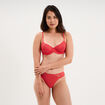 Soutien-gorge embo&icirc;tant dentelle rouge corail femme