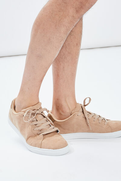Tennis à lacets beige homme