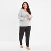 Ensemble pyjama legging 2 pièces gris clair femme grande taille