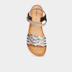 Sandales en cuir Kickers Kickdash gris femme