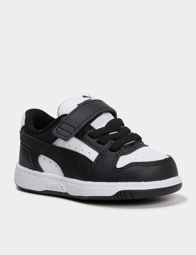 Baskets &agrave; scratchs Puma Rebound Slam noir b&eacute;b&eacute; gar&ccedil;on