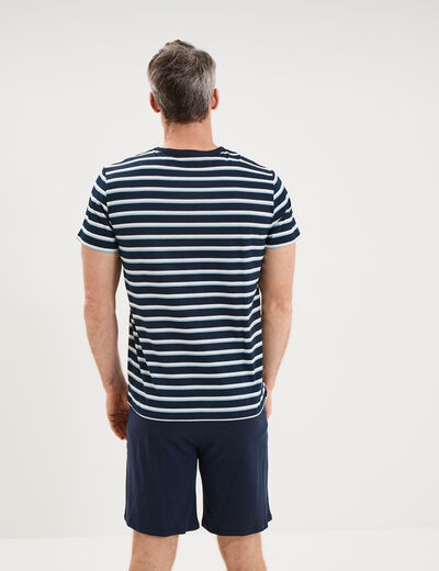 Ensemble pyjama short coton blanc homme